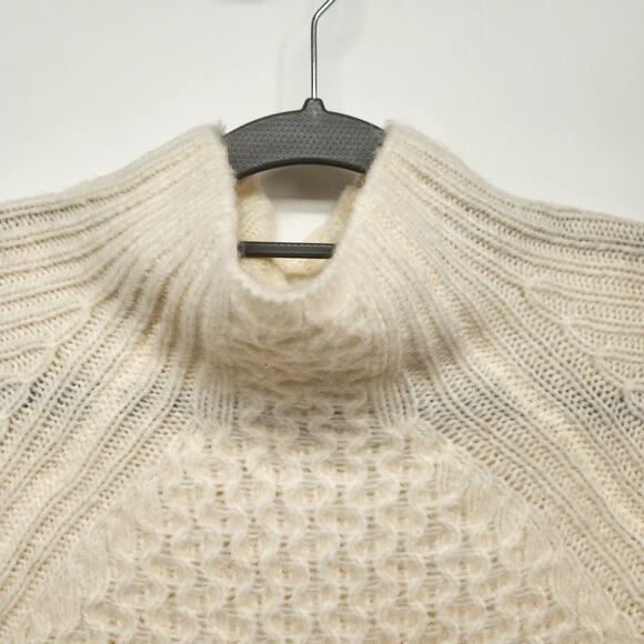 Anthropologie Cream Alpaca Blend Bia Chunky Knit Tunic Sweater Women's XS - Picture 8 of 11